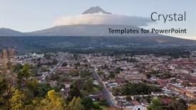  Presentation with colonial - Presentation design featuring colonial-architecture-in-ancient-antigua background and a light blue colored foreground