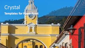  Presentation with architecture city - Theme enhanced with colonial-architecture-in-ancient-antigua background and a  colored foreground