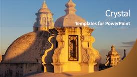  Presentation with architecture city - Audience pleasing presentation consisting of colonial architecture in leon city backdrop and a teal colored foreground