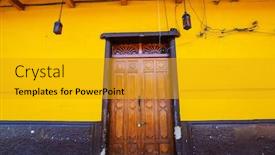  Presentation with central america - Theme enhanced with colonial-architecture-in-nicaragua-central background and a gold colored foreground