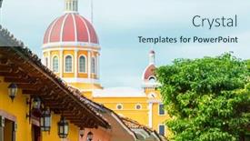  Presentation with colonial - Theme enhanced with colonial-architecture-in-nicaragua-central background and a sky blue colored foreground