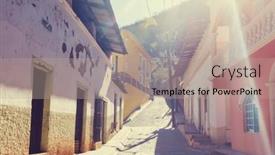  Presentation with colonial - Presentation design with colonial-architecture-in-small-mexican background and a coral colored foreground