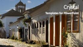  Presentation with colonial - Theme with colonial building - paraty rio de janeiro background and a tawny brown colored foreground