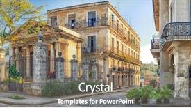 Presentation with old buildings - Audience pleasing PPT theme consisting of colonial buildings in old havana backdrop and a coral colored foreground