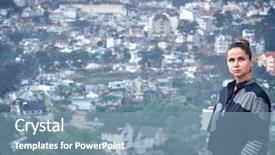  Presentation with colonial - Presentation theme having colonial cities - beautiful woman overlooking the city background and a seafoam green colored foreground