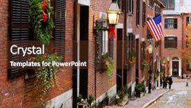  Presentation with colonial - Presentation consisting of colonial flag - acorn street old boston charm background and a tawny brown colored foreground
