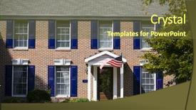  Presentation with cape cod - Audience pleasing presentation theme consisting of colonial flag - brick cape cod home backdrop and a tawny brown colored foreground