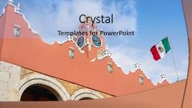  Presentation with mexico city - Cool new presentation with colonial flag - merida city town hall backdrop and a light blue colored foreground