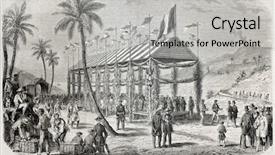  Presentation with banquet - Slides with colonial flag - old illustration of banquet offered background and a  colored foreground