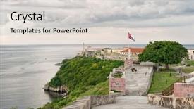  Presentation with colonial - PPT theme enhanced with colonial fortresses of el morro background and a  colored foreground