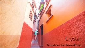  Presentation with mexico city - PPT theme having colonial-historical-city-guanajuato-famous background and a red colored foreground