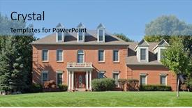  Presentation with colonial - Amazing slides having colonial house backdrop and a light blue colored foreground