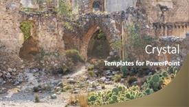  Presentation with colonial - Slides enhanced with colonial-spanish-ruins-in-mexican background and a gray colored foreground