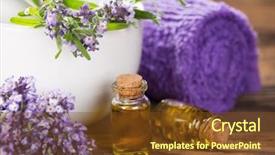  Presentation with floral border lavender flowers - Slide set enhanced with colonias - wellness treatments with lavender flowers background and a tawny brown colored foreground