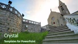  Presentation with macau - Slide set featuring colonias portuguesas - church in macau background and a tawny brown colored foreground