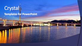  Presentation with macau - PPT theme enhanced with colonias portuguesas - macau at night background and a cobalt blue colored foreground