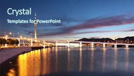  Presentation with macau - Beautiful PPT theme featuring colonias portuguesas - macau at night backdrop and a  colored foreground