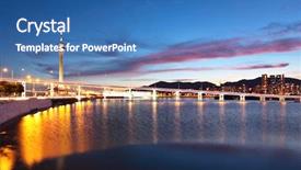  Presentation with macau - Presentation theme having colonias portuguesas - macau at night background and a teal colored foreground