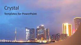  Presentation with macau - Colorful presentation enhanced with colonias portuguesas - macau at night backdrop and a  colored foreground