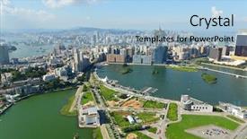  Presentation with macau - Cool new slide deck with colonias portuguesas - macau city backdrop and a light blue colored foreground