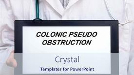  Presentation with disease - Presentation design having colonic-pseudo-obstruction-doctor background and a sky blue colored foreground