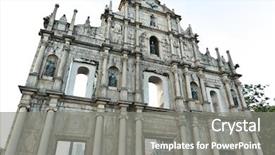  Presentation with paul - Audience pleasing presentation theme consisting of portugal colonies - ruins of st paul's cathedral backdrop and a gray colored foreground