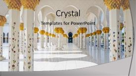  Presentation with uae zayed grand mosque - PPT layouts with colonnade in sheikh zayed grand background and a coral colored foreground