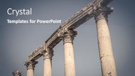  Presentation with ancient - PPT layouts featuring colonnade-in-the-ancient-city background and a gray colored foreground