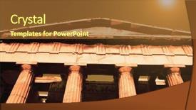  Presentation with ancient greece - Beautiful PPT theme featuring colonnade of an ancient temple parthenon acropolis athens greece backdrop and a tawny brown colored foreground