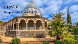  Presentation with israel - Colorful slides enhanced with colonnade surrounded by cypress backdrop and a light blue colored foreground