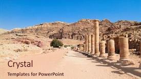  Presentation with petra - Presentation with colonnaded street in ancient city of petra jordan it is now an unesco world heritage site petra jordan background and a lemonade colored foreground