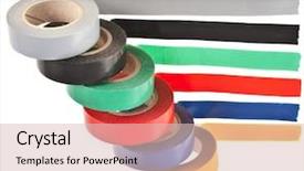  Presentation with roll - PPT theme consisting of color adhesive tape roll isolated background and a lemonade colored foreground