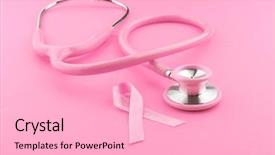  Presentation with pink ribbon breast awareness - Beautiful PPT theme featuring color background breast cancer backdrop and a lemonade colored foreground