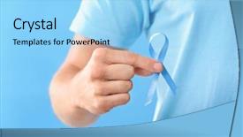  Presentation with blue ribbon - PPT layouts having color background closeup prostate cancer background and a light blue colored foreground