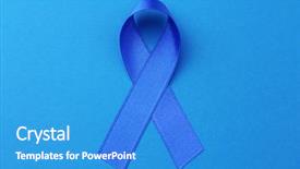  Presentation with rectal cancer - Slides consisting of ribbon on color background colon background and a teal colored foreground