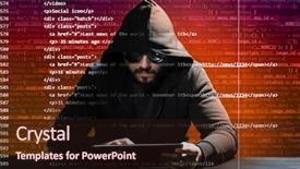  Presentation with cyber attack - Audience pleasing presentation design consisting of color background concept of cyber backdrop and a wine colored foreground