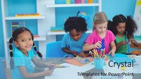  Presentation with happy kids - PPT layouts having happy kids doing arts background and a light blue colored foreground