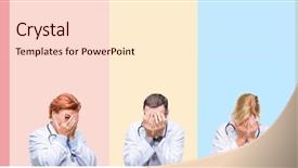  Presentation with colorful hands - Slide deck consisting of color blind - collage of professional doctors background and a  colored foreground