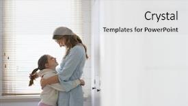  Presentation with mother blessed - PPT layouts with color blind - mother and daughter embracing standing background and a light gray colored foreground