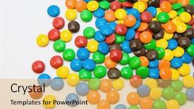  Presentation with candy - Slides consisting of color candy background and a yellow colored foreground