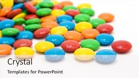  Presentation with candy - Cool new slides with color candy backdrop and a white colored foreground