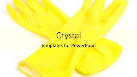  Presentation with cleaning - Colorful slide deck enhanced with color cleaning gloves isolated backdrop and a white colored foreground