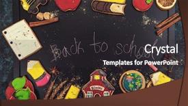  Presentation with back school - PPT layouts consisting of color crackers - back to school gingerbreads cookies background and a dark gray colored foreground