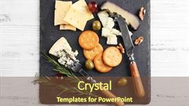  Presentation with fresh fruits vegetables heart - Presentation theme with color crackers - composition of fresh cheese fruits background and a tawny brown colored foreground