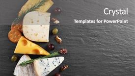  Presentation with fresh cut fruits vegetables - Theme with color crackers - composition of fresh cheese fruits background and a gray colored foreground