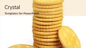  Presentation with cracker - Audience pleasing PPT layouts consisting of color crackers - cracker cookies isolated on white backdrop and a yellow colored foreground