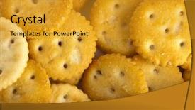  Presentation with delicious christmas cookies - Audience pleasing PPT theme consisting of color crackers - extreme closeup of a delicious backdrop and a gold colored foreground