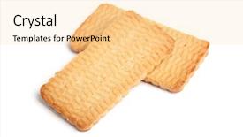  Presentation with cookies - PPT theme with color crackers - flat cookies isolated on white background and a blonde colored foreground