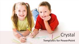  Presentation with smart dustbin - Beautiful slides featuring color crayon - smart schoolchildren looking at camera backdrop and a lemonade colored foreground