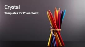  Presentation with balck - Presentation design having color crayon on the balck background and a dark gray colored foreground